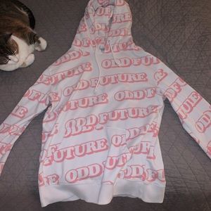 Odd Future White and Pink Logo Hoodie (Men’s S)